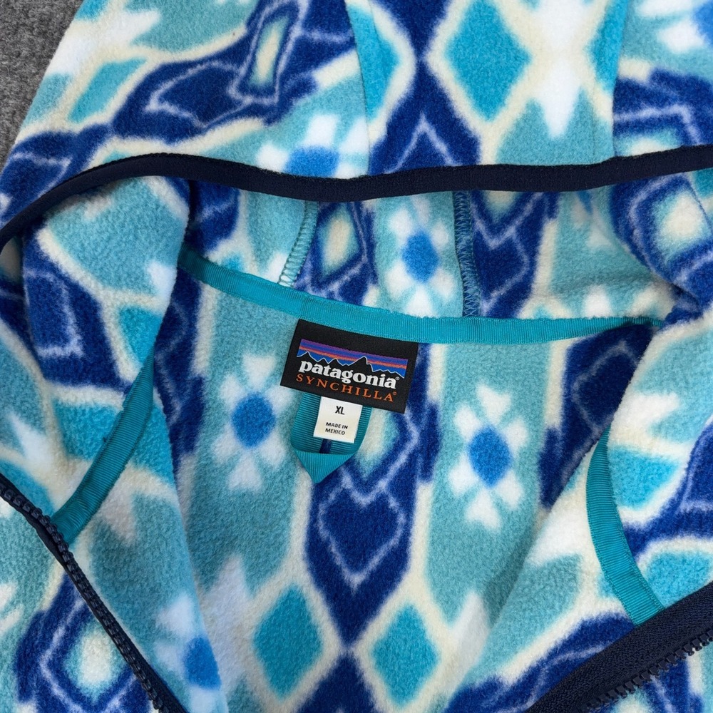 Patagonia Synchilla Lightweight Snap-T Hooded Full Zip Fleece Jacket Women XL - Picture 8 of 12